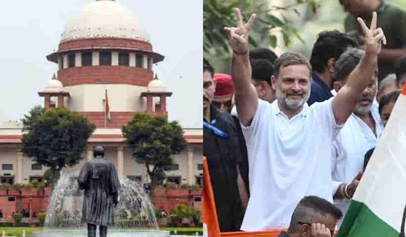 राहुल गांधी को सुप्रीम कोर्ट से राहत (तस्वीर क्रेडिट@PeoplesUpdate)