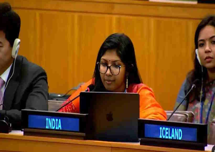 संयुक्त राष्ट्र में भारत के मिशन की प्रथम सचिव भाविका मंगलानंदन (तस्वीर क्रेडिट@RoyalRajputUp16)