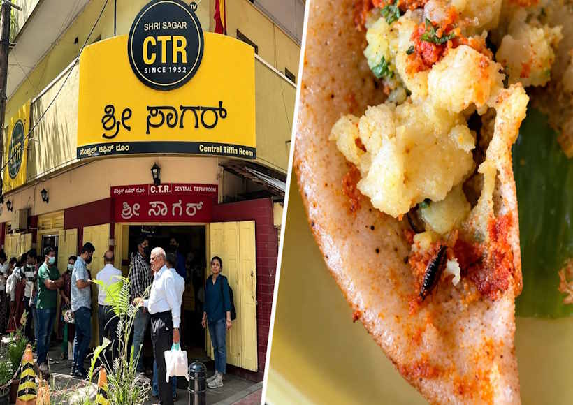 बेंगलुरु के मशहूर सीटीआर के मसाला डोसा में कॉकरोच मिलने का आरोप (तस्वीर क्रेडिट@AsianetNewsSN)