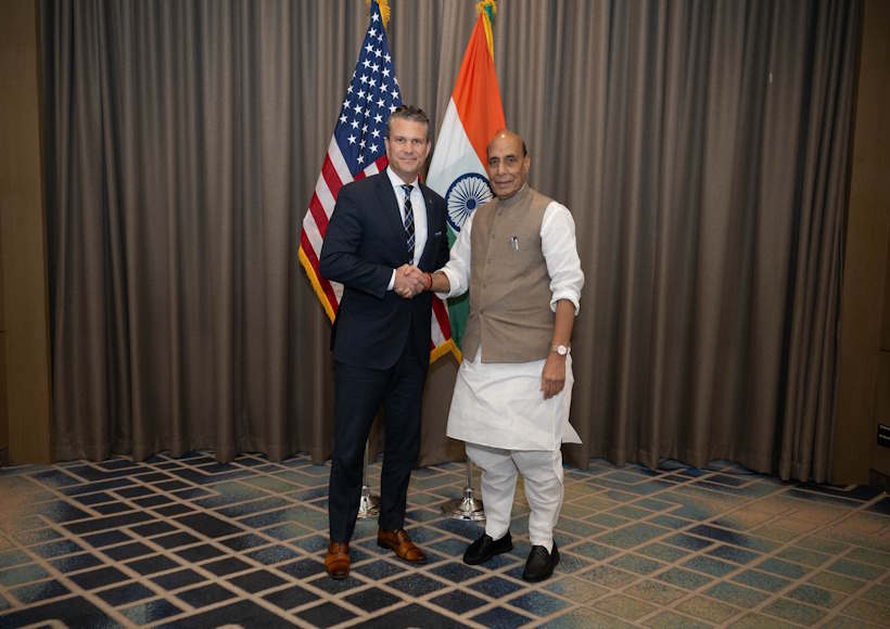राजनाथ सिंह और पीट हेगसेथ (तस्वीर क्रेडिट@SecWar)