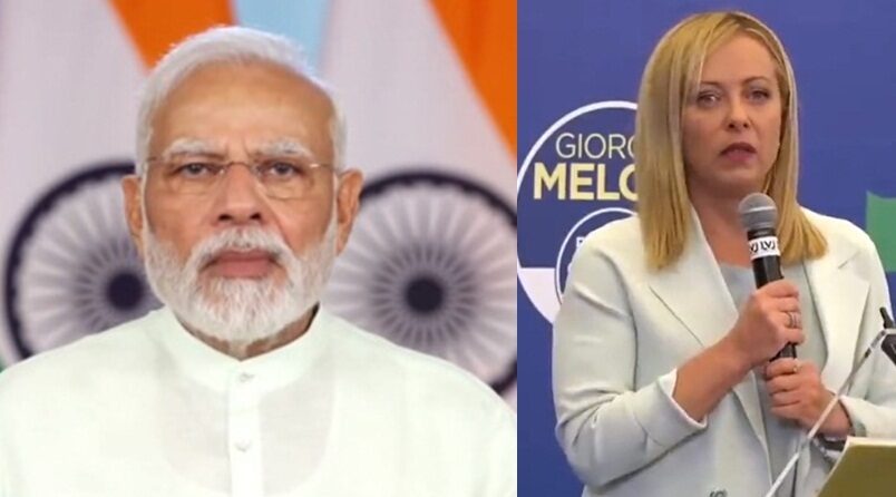 Narendra Modi and Giorgia Meloni in the pic