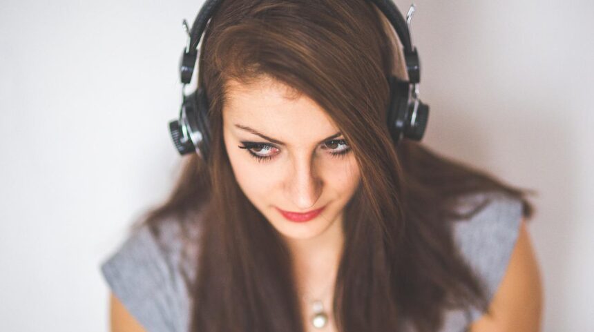 Girl with headphone