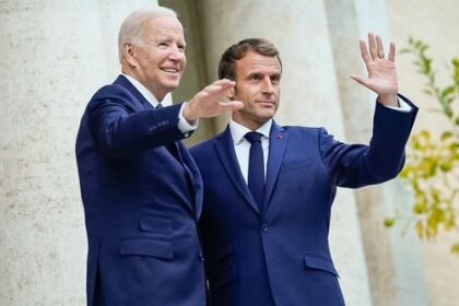 Joe Biden and Emmanuel Macron