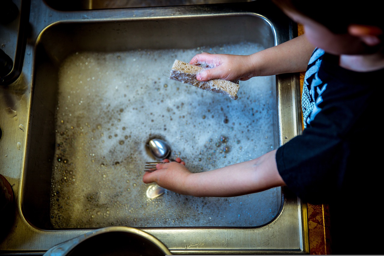 Washing dishes