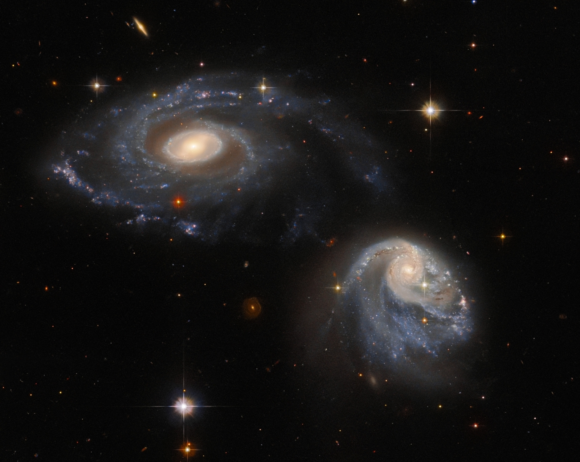 Hubble Telescope captures spectacular pair of interacting galaxies