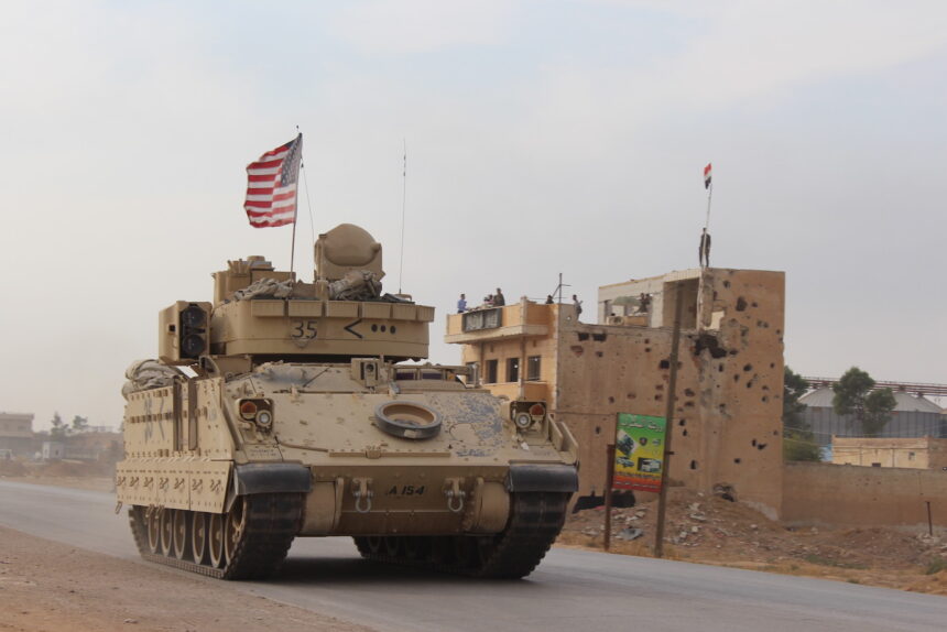 A U.S. military vehicle