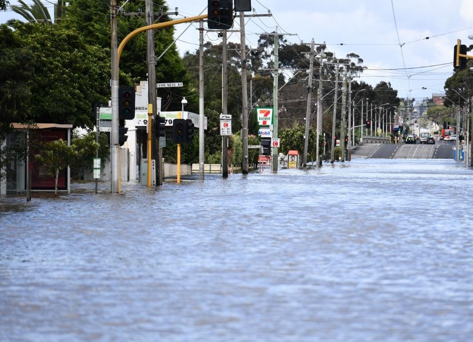 A flooded