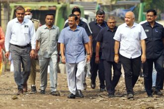 Delhi CM Arvind Kejriwal visits the Ghazipur landfill site