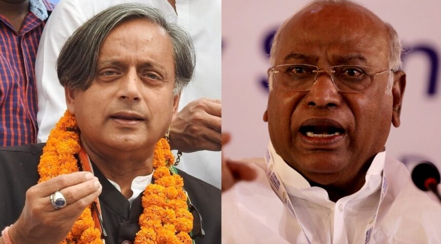 Mallikarjun Kharge and Shashi Tharoor