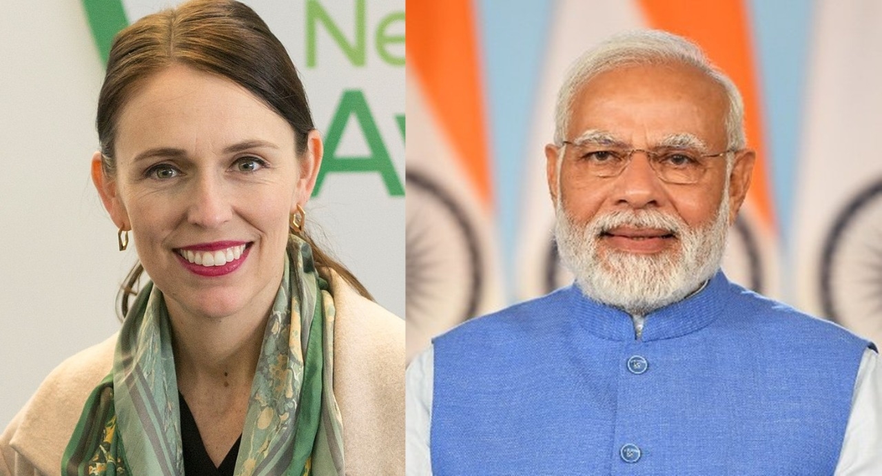 New Zealand PM Jacinda Ardern and Indian PM Narendra Modi