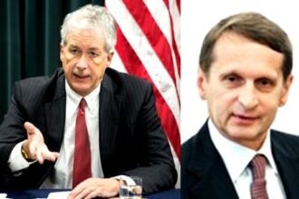 Central Intelligence Agency (CIA) Director William Burns and Chief of the Foreign Intelligence Service (SVR) Sergey Naryshkin
