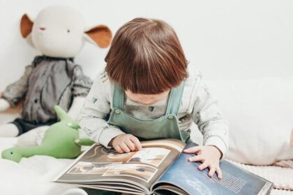 Child reading book