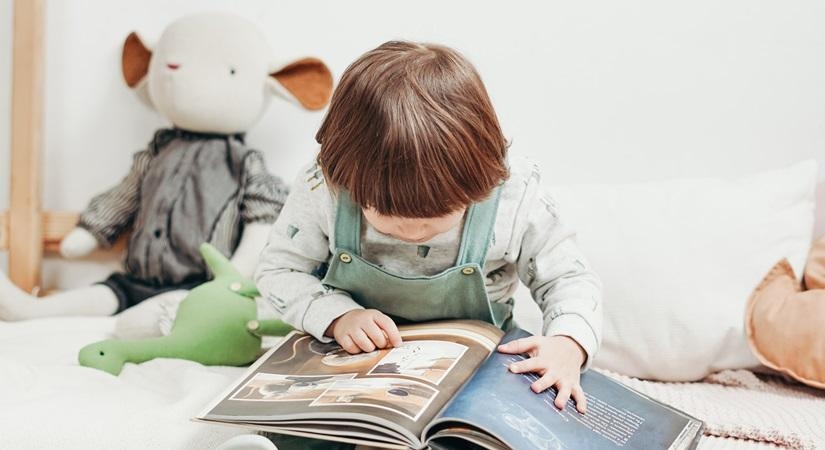 Child reading book