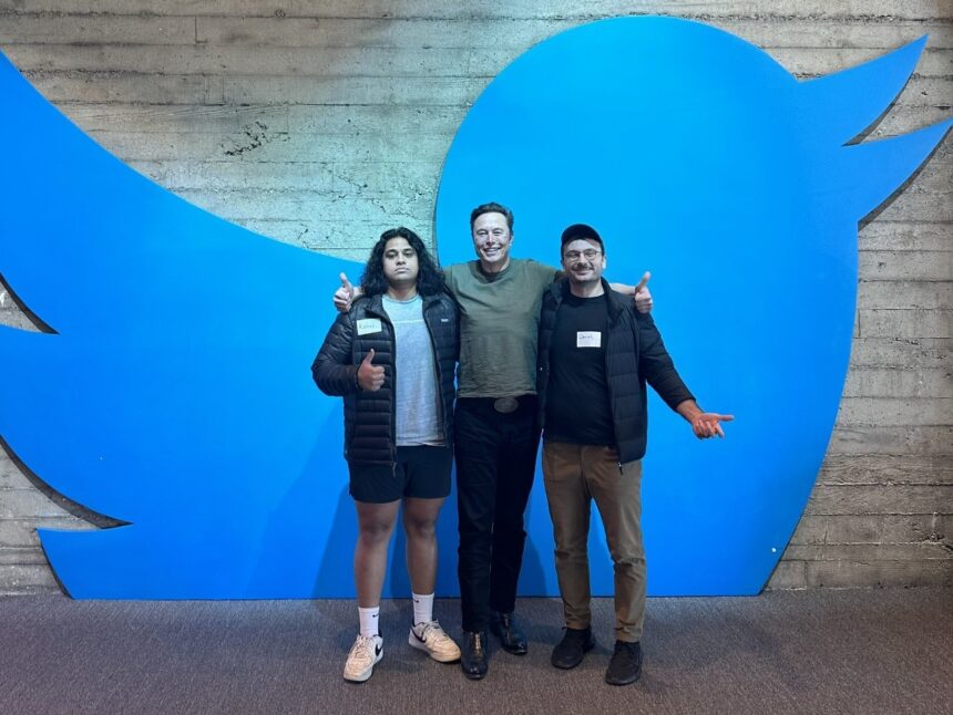 Elon Musk with Rahul Ligma and Daniel Johnson