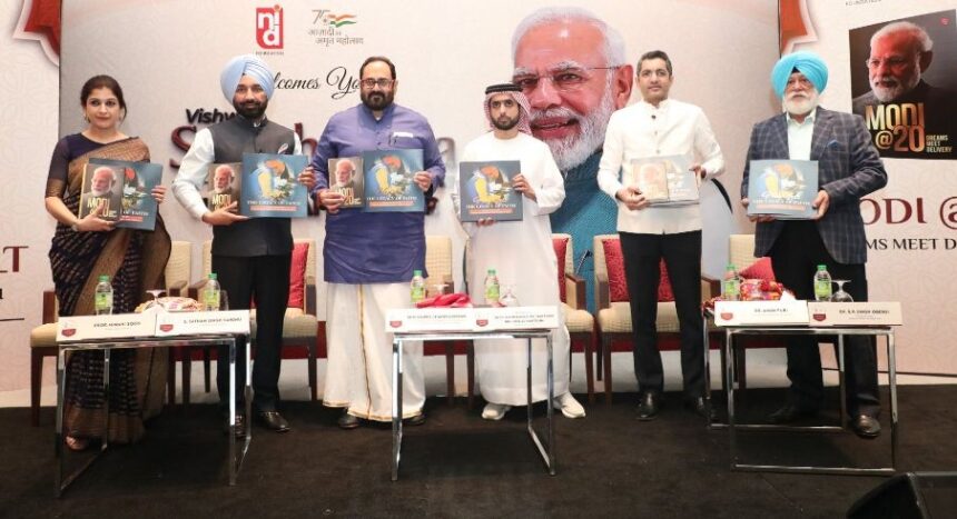 Union Minister Rajeev Chandrashekhar releases two books on PM Modi in Dubai