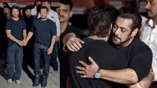 Shah Rukh Khan hugs Salman on his 57th birthday