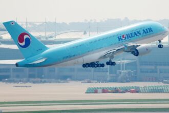 A Korean Air A380 superjumbo jet