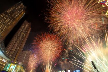 A fireworks display is seen to celebrate the New Year in Bangkok