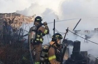 Fire in Seoul's slum