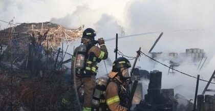Fire in Seoul's slum