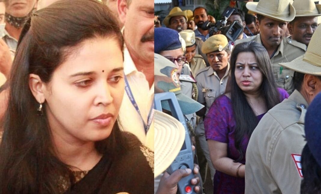 IAS Officer Rohini Sindhuri(L) and IPS officer D. Roopa Moudgil