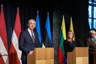 Prime ministers of the three Baltic states - Latvia, Lithuania and Estonia