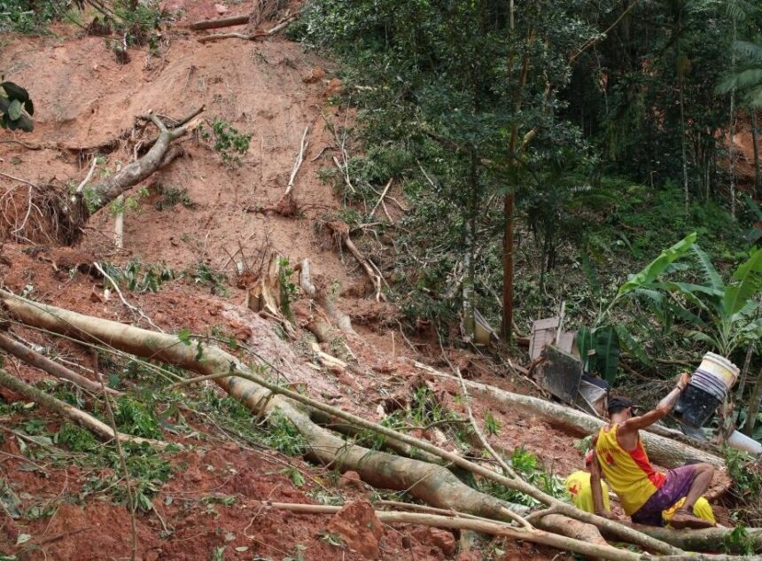 The location of a landslide in Sao Sebastiao