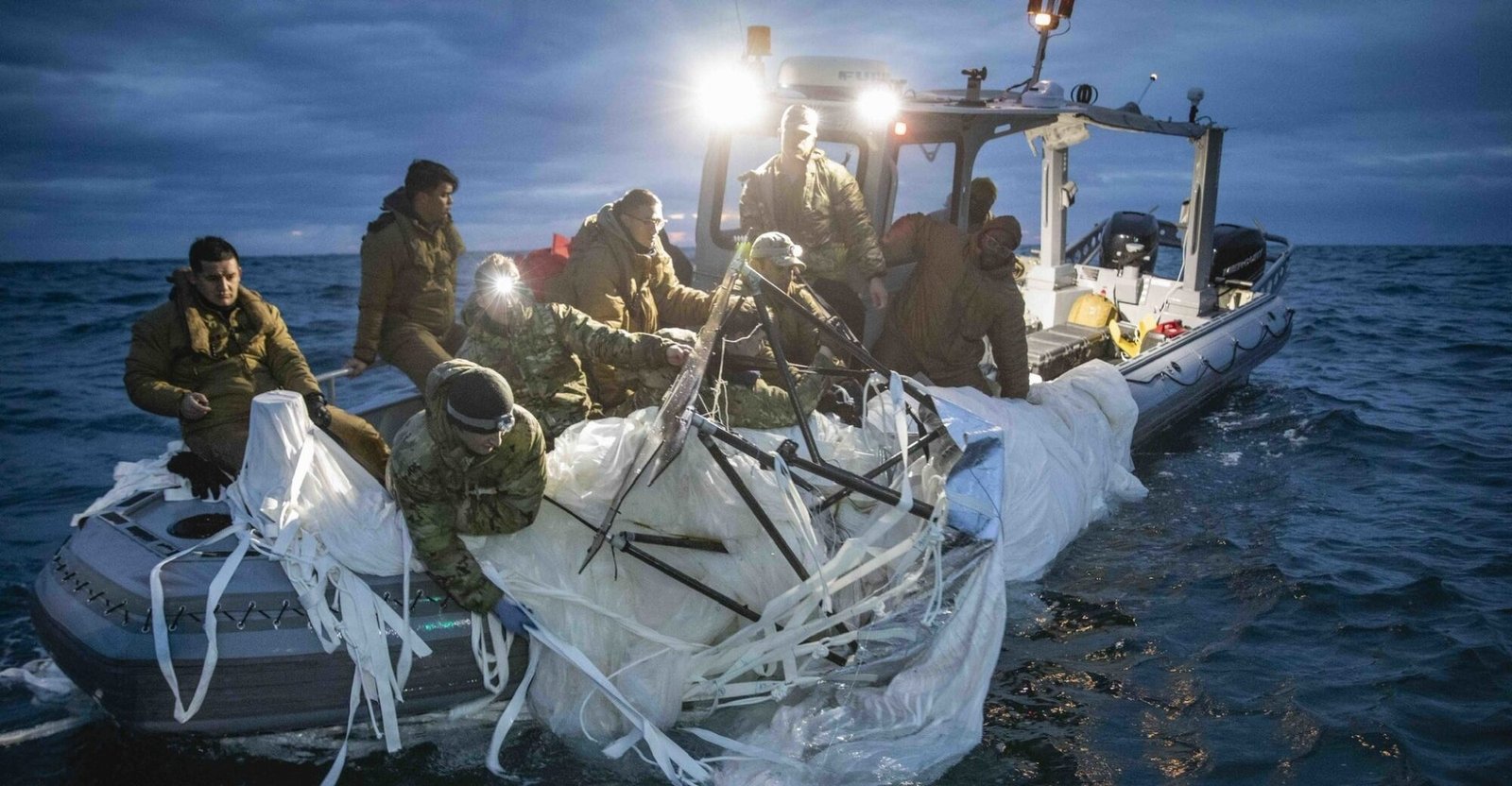 US Navy releases photos of Chinese spy balloon debris