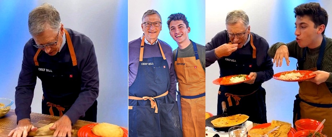 Microsoft co-founder Bill Gates made roti along with celebrity chef Eitan Bernath