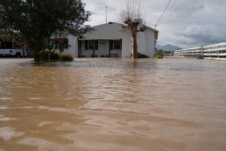 A flooded area in Byron