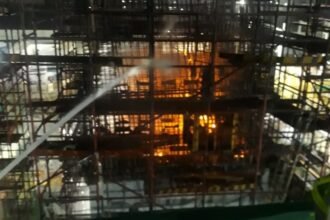 Fire broke out in the building of Adani Group's under-construction