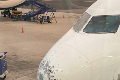 Flight from Ahmedabad hit by hailstorm at Hyderabad airport