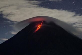 Mount Merapi spewing volcanic
