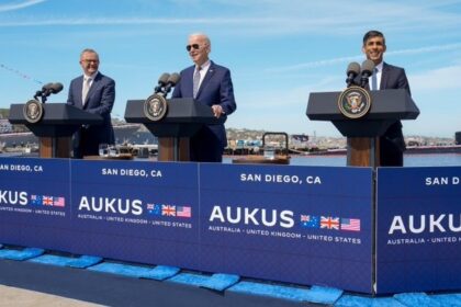 US President Joe Biden, UK PM Rishi Sunak, Australia PM Anthony Albanese