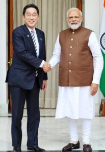 PM Modi with Japanese PM Fumio Kishida at the Hyderabad House