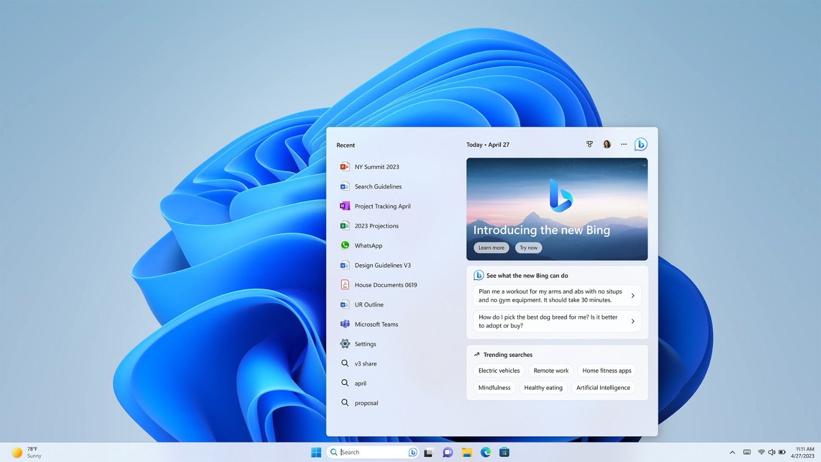 Windows 11 to get AI Bing search box, 'phone link for iOS'