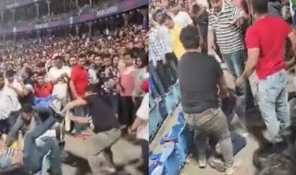 Clash between spectators during IPL match in Delhi