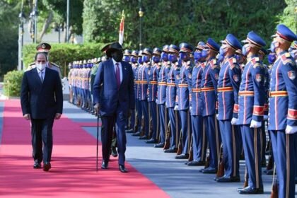 Egyptian President Abdel-Fattah al-Sisi and South Sudan President Salva Kiir