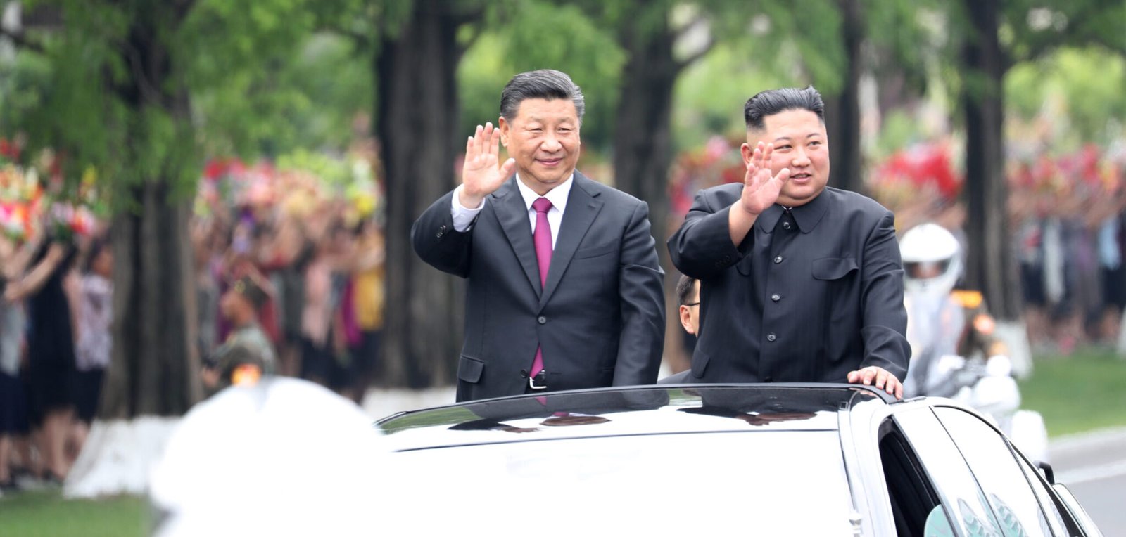 General Secretary of the Central Committee of the Communist Party of China (CPC) and Chinese President Xi Jinping and Kim Jong Un