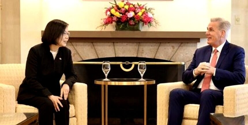 Taiwan President Tsai Ing-wen meets US House Speaker Kevin McCarthy