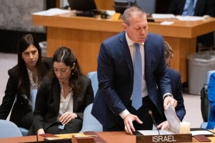 Israel's UN envoy Gilad Erdan walks out of Security Council meeting in protest