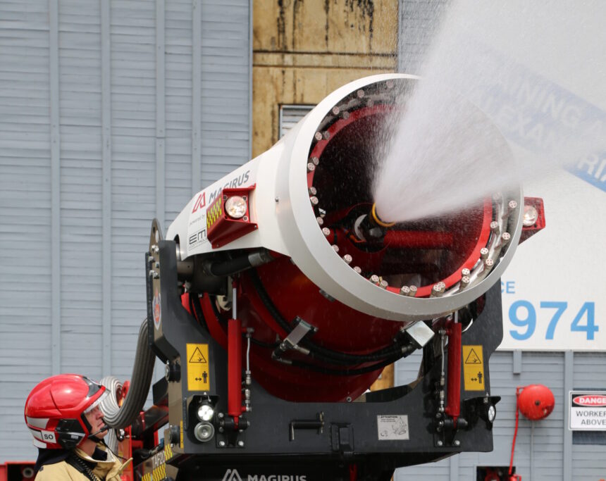 Australia's first remote controlled fire fighting remote controlled robot