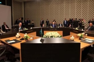 Foreign ministers of Jordan, Saudi Arabia, Iraq, Egypt and Syria attend a consultative meeting on Syria in Amman