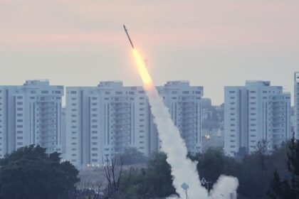 Israel's Iron Dome defense system launches a missile