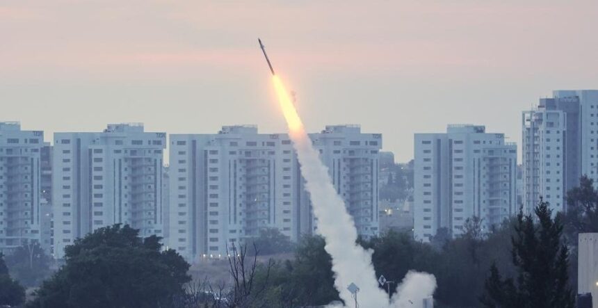 Israel's Iron Dome defense system launches a missile