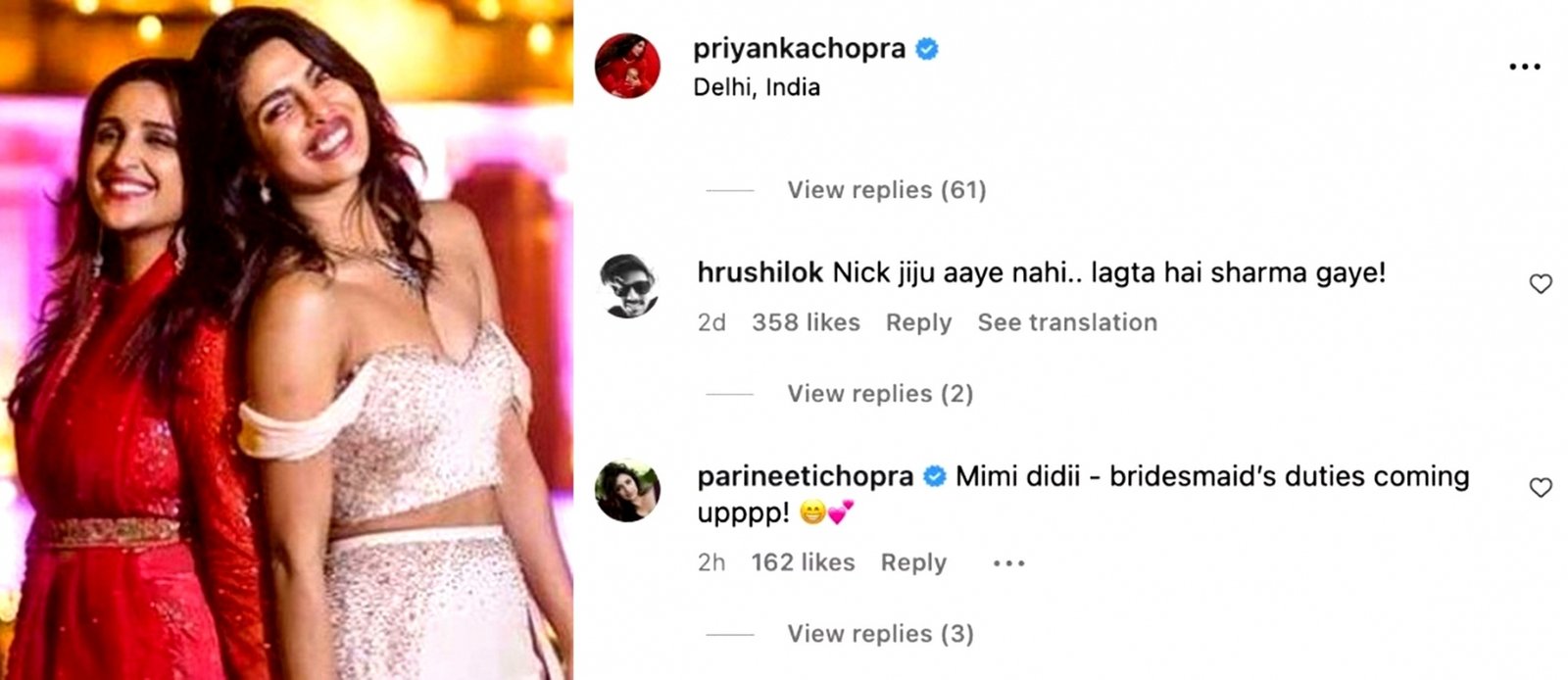 Parineeti Chopra tells Priyanka