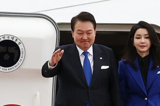President Yoon Suk Yeol (2nd from L) and his wife