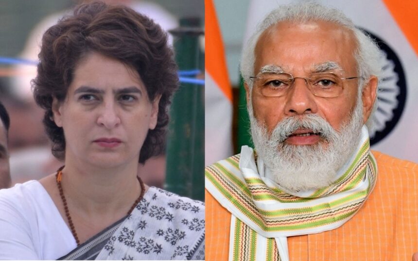 Prime Minister Narendra Modi and Priyanka Gandhi Vadra