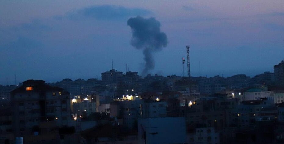 Smoke rises following an Israeli airstrike