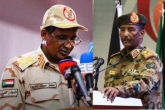 Sudanese Armed Forces (SAF) chief Abdel Fattah al-Burhan and paramilitary Rapid Support Forces (RSF) head Mohamed Hamdan Dagalo